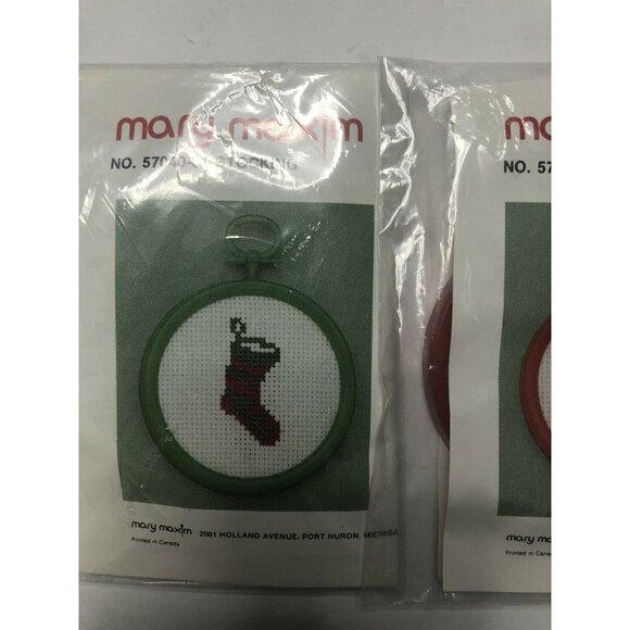 Mary Maxim Cross Stitch Samplers Christmas Sleigh - Picture 2 of 5